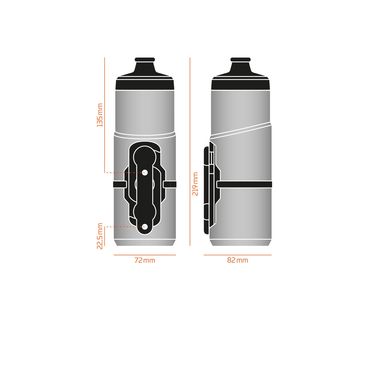 TWIST 600 Bottle + Bike Base Yellow