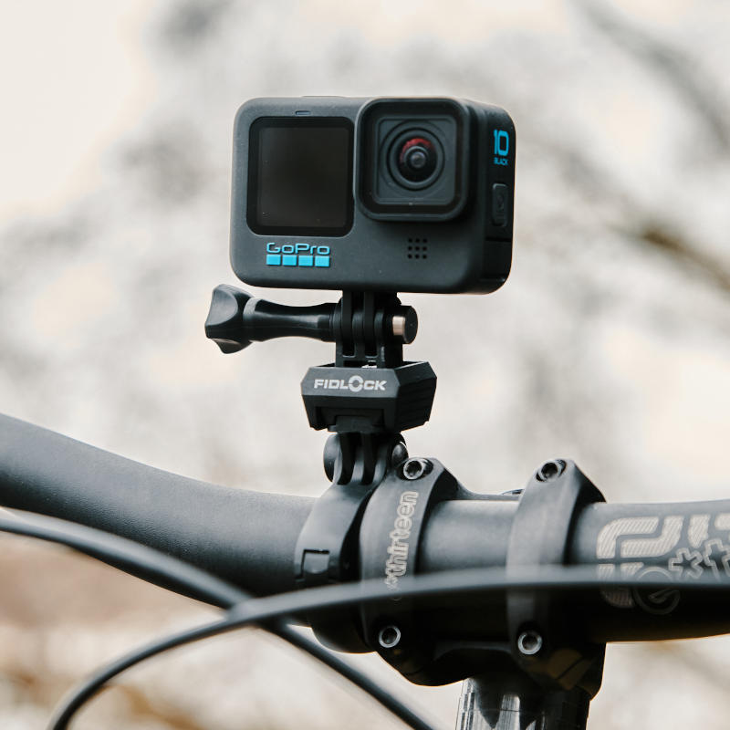 Fidlock PINCLIP Action Cam Mount on bike handlebar