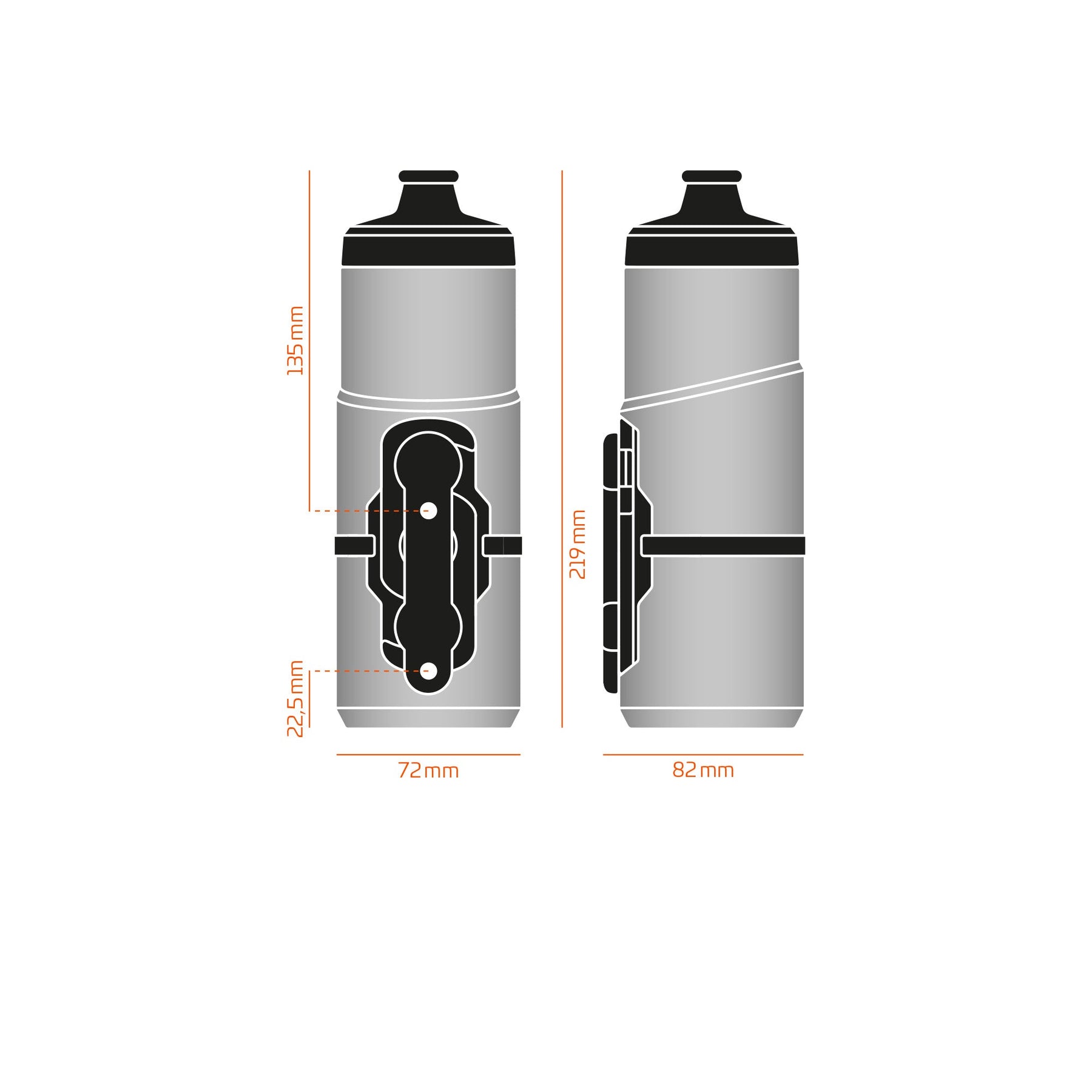 TWIST bottle 600 + bike base smoke